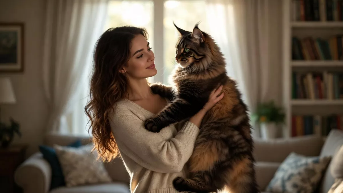 Maine Coon Growth Chart full size comparison with human