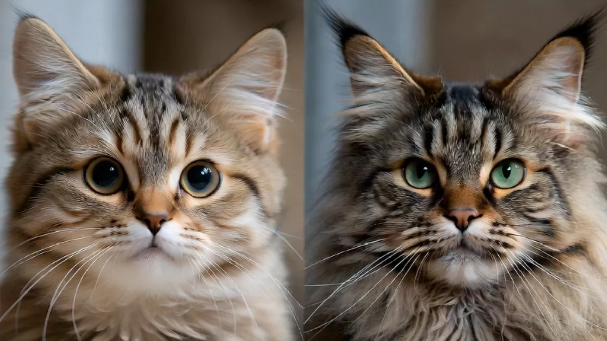 Tabby and Maine Coon Mix: Side by side comparison